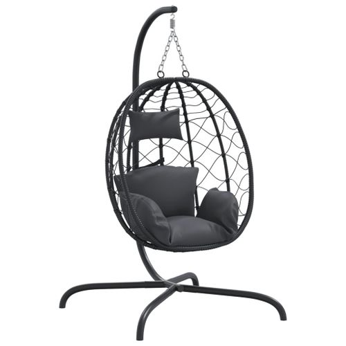 Vidaxl Chaise Suspendue En Forme D'oeuf Avec Coussin Anthracite