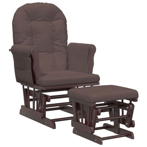 Vidaxl Chaise Berçante Avec Repose-Pied Marron Tissu