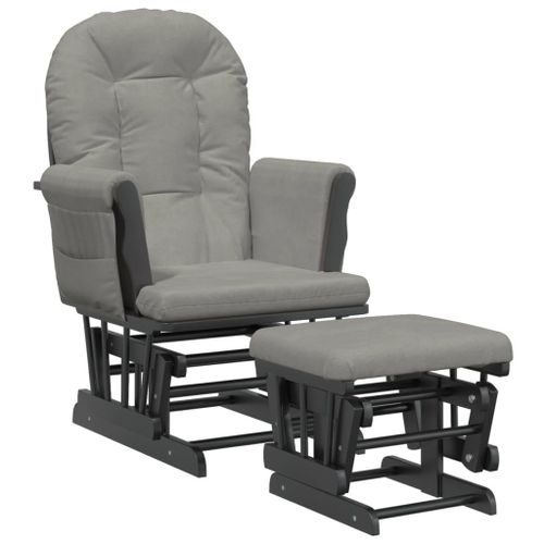 Vidaxl Chaise Berçante Avec Repose-Pied Gris Clair Tissu