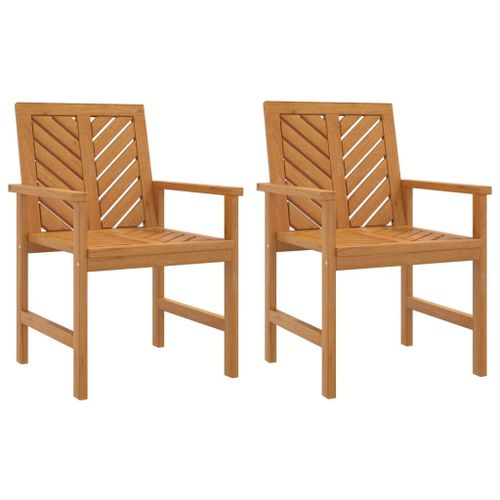 Vidaxl Chaises À Dîner De Jardin 2 Pcs Bois Massif D'acacia