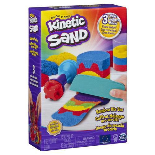 Kinetic Sand Coffret Arc-En-Ciel 390 G + 6 Accessoires Kinetic Sand