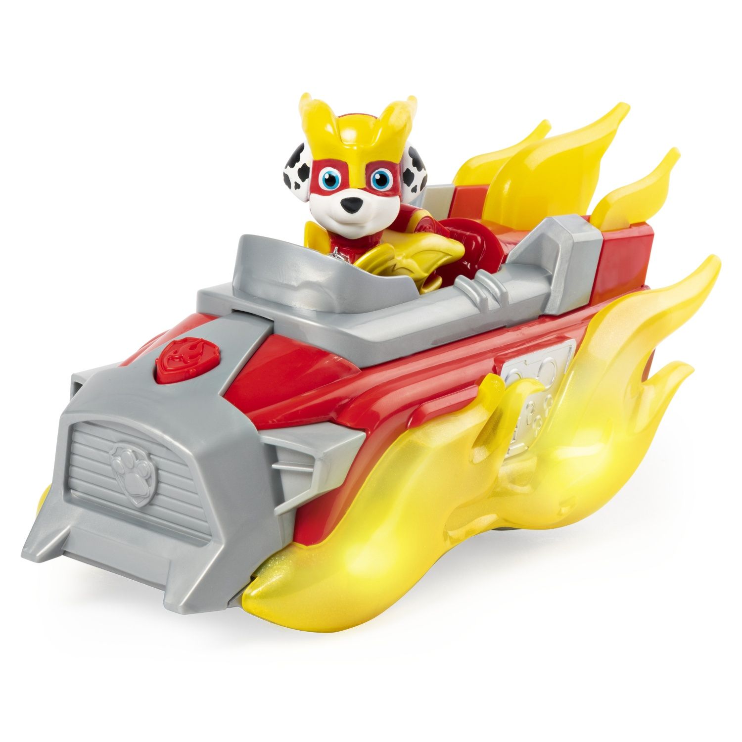 La Pat' Patrouille Vehicule + Figurine Marcus Mighty Pups Charged Up Paw Patrol (Solid)