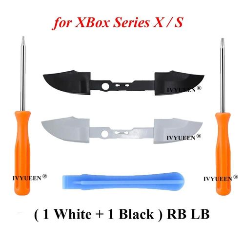 Pack E - Ivyueen 2 Jeux De Boutons Pare-Chocs Rb Lb Pour Microsoft Xbox Série X S Contrôleur Bouton De Déclenchement Support Central Avec Outil De Tournevis