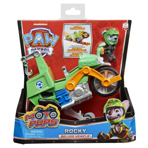 La Pat' Patrouille Vehicule + Figurine Rocky Moto Pups Paw Patrol (Solid)