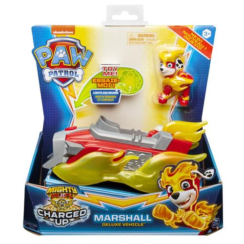 La Pat' Patrouille Vehicule + Figurine Mighty Pups Charged Up Paw Patrol (Assort)