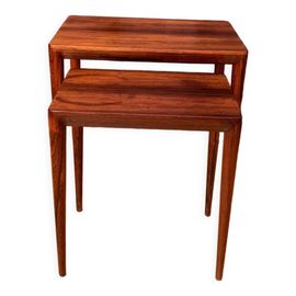 Paire De Tables En Palissandre 64 B Conue Par Erik Riisager Hansen Haslev Mbelsnedkeri Danemark 196 Bois