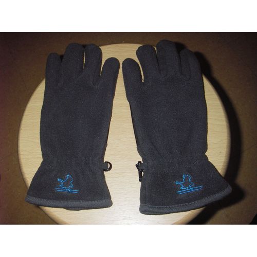 Gants Polaires Atlas For Men, Coloris Gris, Taille 8, Brodés Skieurs Au Dessus Des Poignées, Renforts Aux Creux Des Mains En Caoutchouc, En Skaï Au Bout Des Pouces Et Indexs.