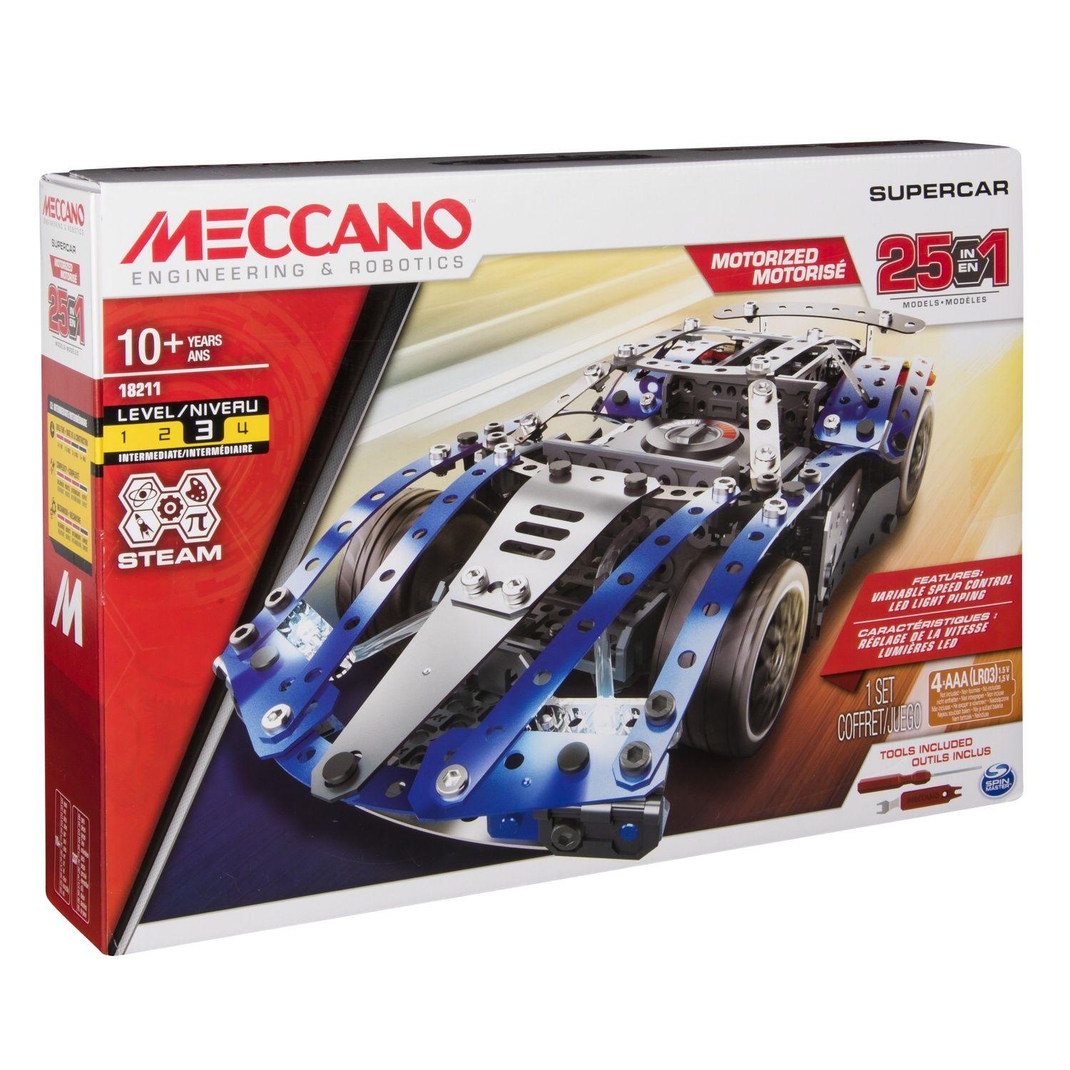 Meccano métal - Voiture de rallye 10 modèles avec moteur