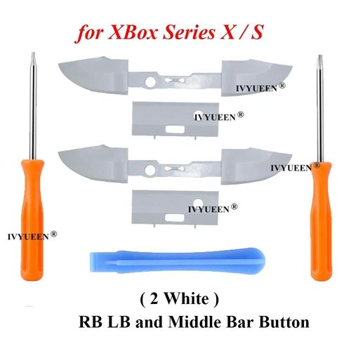 Pack C - Ivyueen 2 Jeux De Boutons Pare-Chocs Rb Lb Pour Microsoft Xbox Série X S Contrôleur Bouton De Déclenchement Support Central Avec Outil De Tournevis
