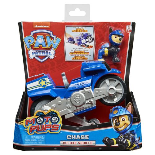 La Pat' Patrouille Vehicule + Figurine Chase Moto Pups Paw Patrol (Solid)