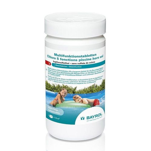 Chlore 5 fonctions piscine hors sol - Boîte 1 kg - BAYROL