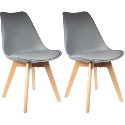 Chaise Scandinave Avec Assise Rembourrée (Lot De 2)
