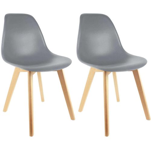 Chaise Scandinave En Hëtre Et Polypropylène (Lot De 2)