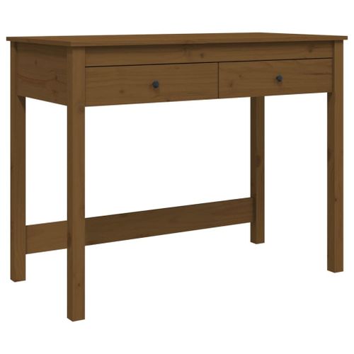 Vidaxl Bureau Avec Tiroirs Marron Miel 100x50x78 Cm Bois Massif De Pin