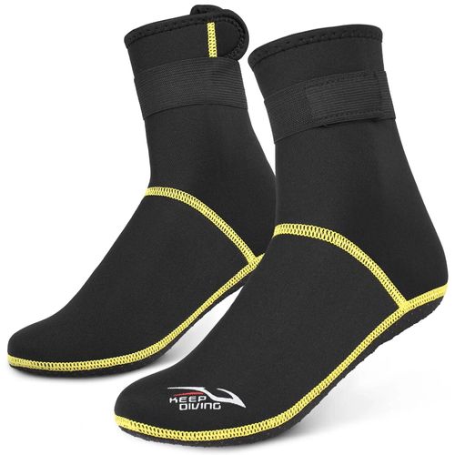 Chaussettes De Plongée En Néoprène 3mm,Chaussettes D'eau De Plage Thermiques,Bottes Antidérapantes,Pour Rafting,Apnée,Voile,Natation - Type Black-L #B