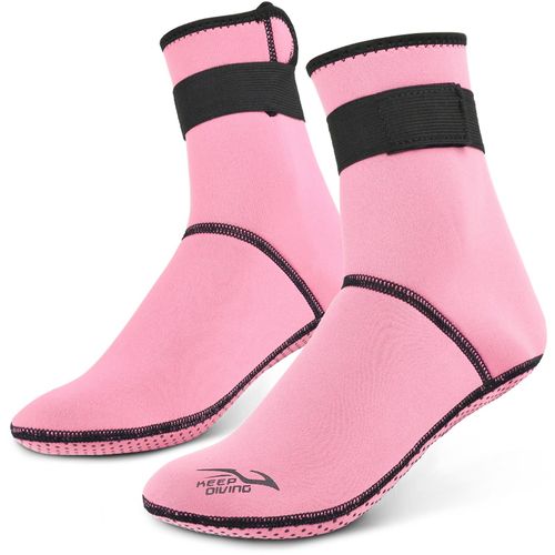 Chaussettes De Plongée En Néoprène 3mm,Chaussettes D'eau De Plage Thermiques,Bottes Antidérapantes,Pour Rafting,Apnée,Voile,Natation - Type Pink-M