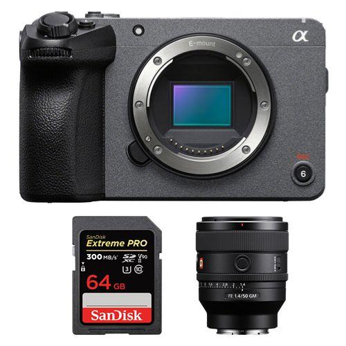 Sony FX30 Caméra de cinéma numérique+ FE 50mm f1.4 GM + SanDisk 64 Go Extreme Pro SDXC UHS-II U3 V90 300 Mo/s