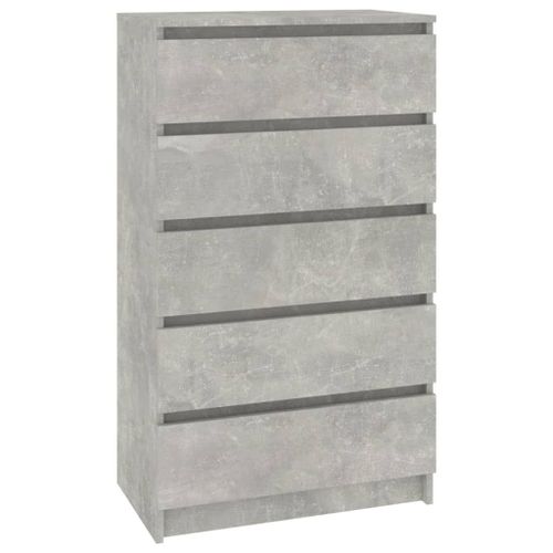 Vidaxl Commode Gris Béton 60x36x103 Cm Bois D'ingénierie