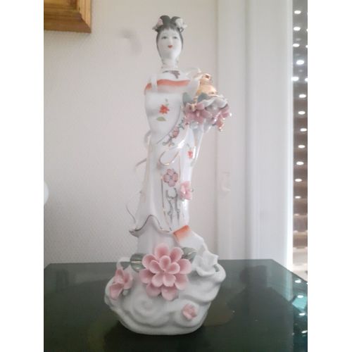 Statue Geisha Porcelaine et Visage Biscuit (2).