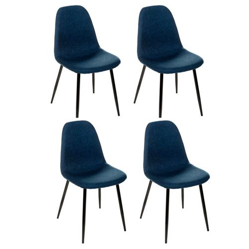 Lot De 4 Chaises Design "Nokas" 85cm Bleu