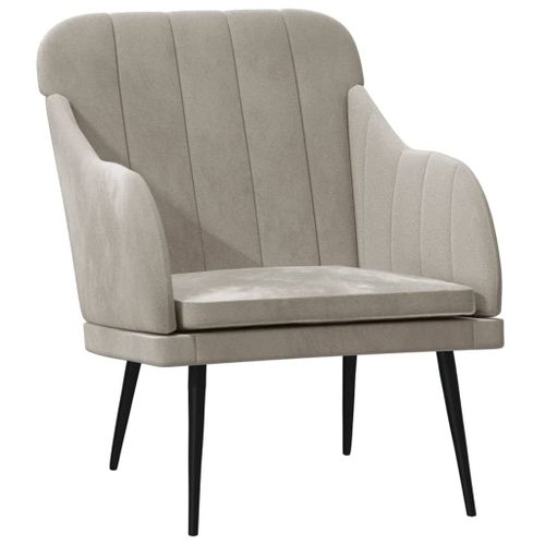 Vidaxl Fauteuil Gris Clair 63x76x80 Cm Velours