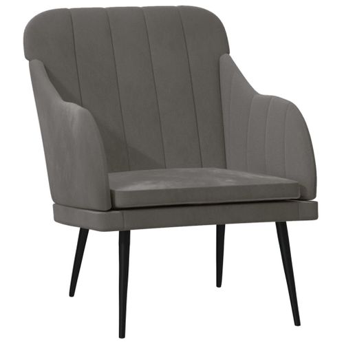 Vidaxl Fauteuil Gris Foncé 63x76x80 Cm Velours