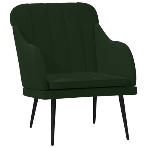 Vidaxl Fauteuil Vert Foncé 63x76x80 Cm Velours