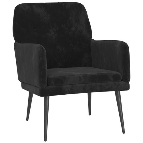 Vidaxl Fauteuil Noir 62x79x79 Cm Velours