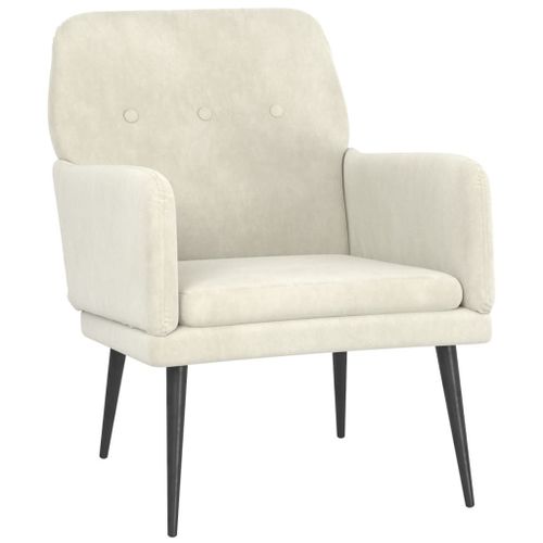 Vidaxl Fauteuil Crème 62x79x79 Cm Velours