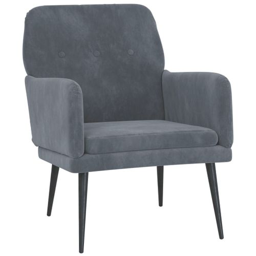Vidaxl Fauteuil Gris Foncé 62x79x79 Cm Velours