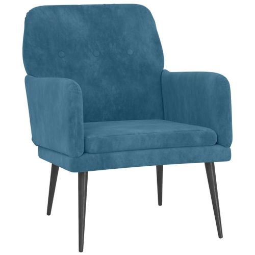 Vidaxl Fauteuil Bleu 62x79x79 Cm Velours