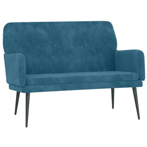 Vidaxl Banc Bleu 108x79x79 Cm Velours