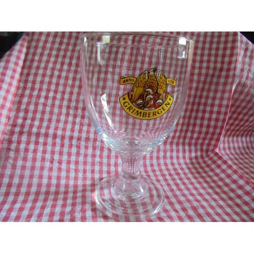 Verre À Bière Ancien Grimbergen, Sur Pied, Forme Calice Deco Multichrome