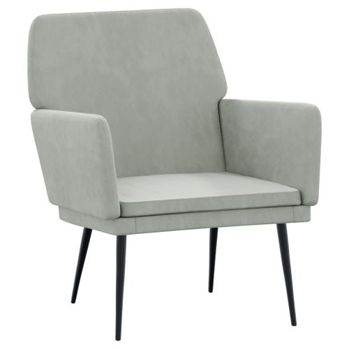 Vidaxl Fauteuil Gris Clair 62x79x79 Cm Velours