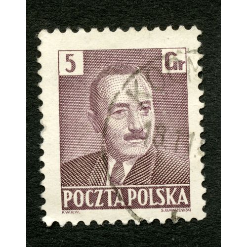 Timbre Oblitéré Poczta Polska, 5 Gr, Lukaszewski