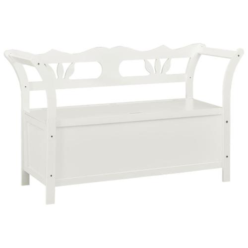 Vidaxl Banc Blanc 107x45x75,5 Cm Bois De Sapin Solide