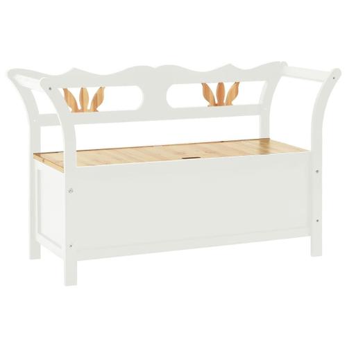 Vidaxl Banc Blanc 107x45x75,5 Cm Bois De Sapin Solide