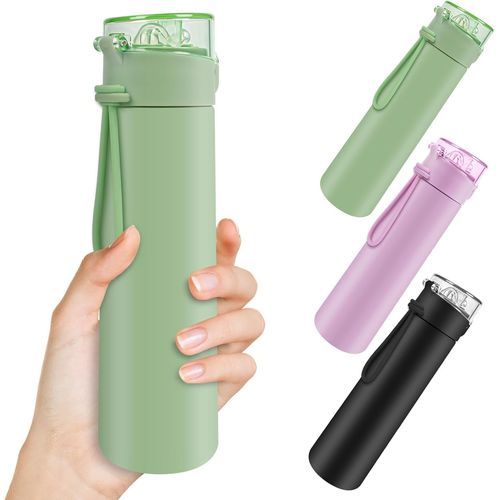 250ml Petite Bouteille Isotherme, Gourde Isotherme Avec Couvercle Verrouillable Anti-Fuite, Bouteille D'eau Acier Inoxydable  Double Paroi, Sans Bpa, Pour Running, cole, Bureau (Vert)