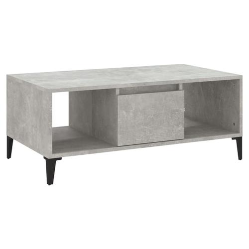 Vidaxl Table Basse Gris Béton 90x50x36,5 Cm Bois D'ingénierie