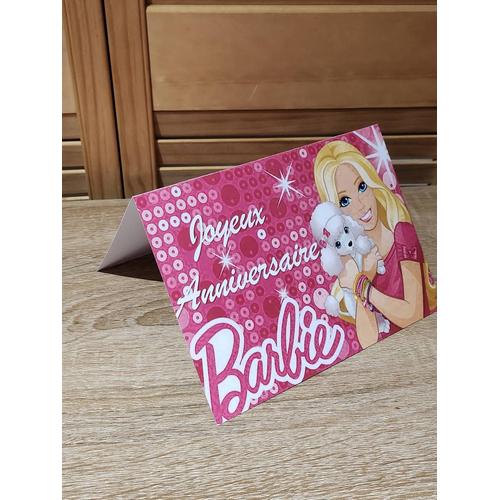 5 Cartes D'anniversaire (Thème : Barbie)