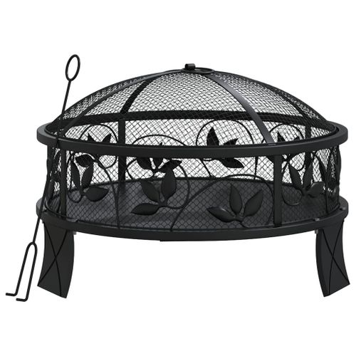 vidaXL Foyer avec tisonnier 50 cm XXL acier