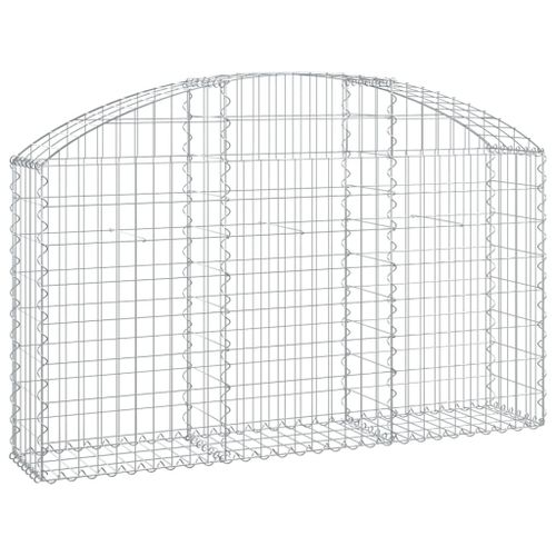 Vidaxl Panier De Gabions Arqué 150x30x80/100 Cm Fer Galvanisé
