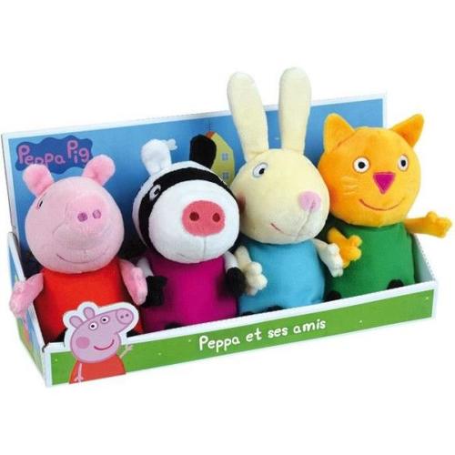 Coffret Peluche Peppa Pig Jemini - Peppa Et Ses Amis - Zuzu Zebra, Mle Rabbit, Candy Cat