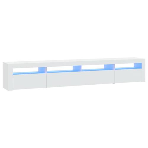 Vidaxl Meuble Tv Avec Lumières Led Blanc 240x35x40 Cm