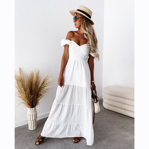 Robe Longue Unie Blanche