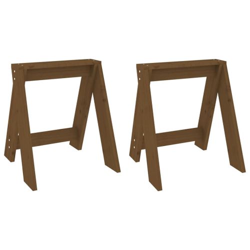 Vidaxl Tabourets 2 Pcs Marron Miel 40x40x45 Cm Bois Massif De Pin