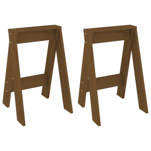 Vidaxl Tabourets 2 Pcs Marron Miel 40x40x60 Cm Bois Massif De Pin