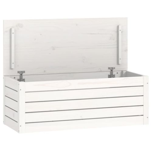 vidaXL Boîte de rangement Blanc 89x36,5x33 cm Bois massif de pin