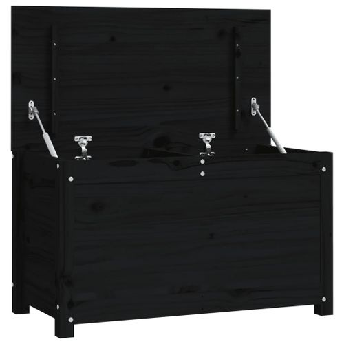 vidaXL Boîte de rangement Noir 80x40x45,5 cm Bois massif de pin