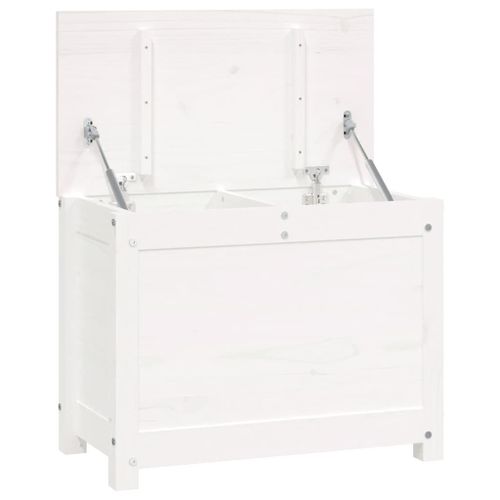 vidaXL Boîte de rangement Blanc 60x32x45,5 cm Bois massif de pin